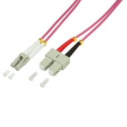 LogiLink 7.5m LC-SC cavo InfiniBand e in fibra ottica 7,5 m Rosa