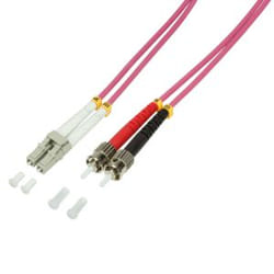LogiLink 3m LC-ST cavo InfiniBand e in fibra ottica SC Rosa