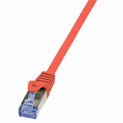 LogiLink 0.25m Cat.6A 10G S/FTP, 0,25 m, Cat6a, S/FTP (S-STP), RJ-45, RJ-45, Rosso