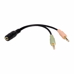 LogiLink CA0020, 3.5mm, Femmina, 2 x 3.5mm, Maschio, 0,15 m, Nero