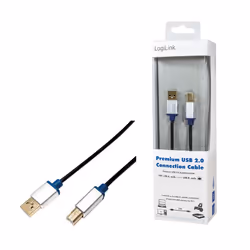 LogiLink 2m, USB2.0-A/USB2.0-B cavo USB USB A USB B Nero - Vista aggiuntiva 4