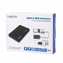 LogiLink UA0256 contenitore di unità di archiviazione Custodia per Disco Rigido (HDD) Nero 2.5" - Vista aggiuntiva 8