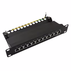 LogiLink NP0046, 10 Gigabit Ethernet, 10000 Mbit/s, Cat6a, Nero, Acciaio, Montaggio a rack