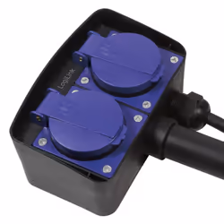 LogiLink LPS214 prolunghe e multiple 2 m 2 presa(e) AC Esterno Nero, Blu - Vista aggiuntiva 4