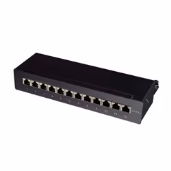 LogiLink NP0019B, 10 Gigabit Ethernet, 10000 Mbit/s, Cat6a, S/UTP (STP), Nero, Acciaio