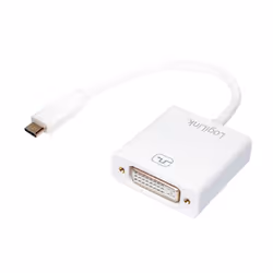 LogiLink UA0245A, 0,14 m, DVI, USB tipo A, Bianco