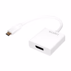 LogiLink 0.14m, USB-C 3.1/DisplayPort, 1080p, Bianco, 0 - 60 °C, 0 - 70 °C, 235 mm, 100 mm