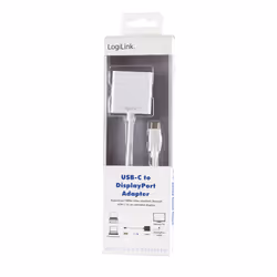 LogiLink 0.14m, USB-C 3.1/DisplayPort adattatore grafico USB Bianco