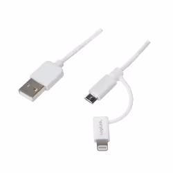 LogiLink CU0118, 1 m, Micro-USB A, USB A, Bianco