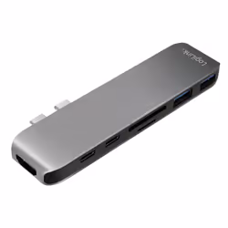 LogiLink UA0302, USB 3.2 Gen 1 (3.1 Gen 1) Type-C, Alluminio, Nero, MicroSD (TransFlash), SD, HDMI, Thunderbolt 3, USB 3.2 Ge ...