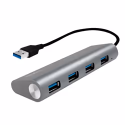LogiLink UA0307, USB 3.2 Gen 1 (3.1 Gen 1) Type-A, USB 3.2 Gen 1 (3.1 Gen 1) Type-A, 5000 Mbit/s, Alluminio, Alluminio, CE, R ...
