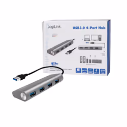 LogiLink UA0307 hub di interfaccia USB 3.2 Gen 1 (3.1 Gen 1) Type-A 5000 Mbit/s Alluminio