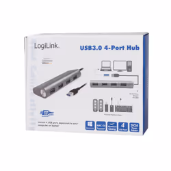 LogiLink UA0307 hub di interfaccia USB 3.2 Gen 1 (3.1 Gen 1) Type-A 5000 Mbit/s Alluminio