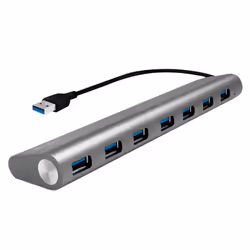 LogiLink UA0308, USB 3.2 Gen 1 (3.1 Gen 1) Type-A, USB 3.2 Gen 1 (3.1 Gen 1) Type-A, 5000 Mbit/s, Grigio, Alluminio, CE, RoHS