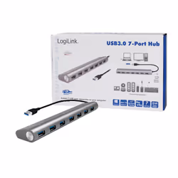 LogiLink UA0308 hub di interfaccia USB 3.2 Gen 1 (3.1 Gen 1) Type-A 5000 Mbit/s Grigio