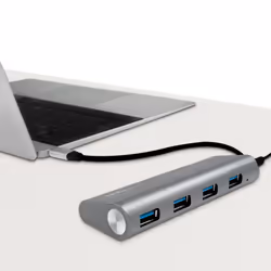 LogiLink UA0309 hub di interfaccia USB 3.2 Gen 1 (3.1 Gen 1) Type-C 5000 Mbit/s Grigio - Vista aggiuntiva 4