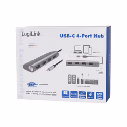 LogiLink UA0309 hub di interfaccia USB 3.2 Gen 1 (3.1 Gen 1) Type-C 5000 Mbit/s Grigio - Vista aggiuntiva 6