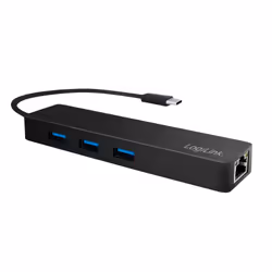 LogiLink UA0313, USB 3.2 Gen 1 (3.1 Gen 1) Type-C, Nero, RJ-45, USB 3.2 Gen 1 (3.1 Gen 1) Type-A, 319 mm, 29 mm, 15 mm