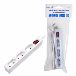 LogiLink LPS230 prolunghe e multiple 1,5 m 3 presa(e) AC Interno Bianco - Vista aggiuntiva 4