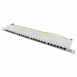 LogiLink NP0062, 10 Gigabit Ethernet, RJ-45, Cat6a, Grigio, Metallo, 0.5U