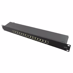 LogiLink NP0076, 10 Gigabit Ethernet, RJ-45, Cat6a, Nero, Metallo, 1U