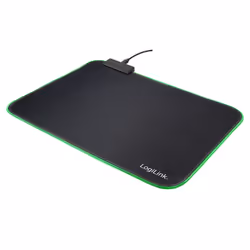 LogiLink ID0183, Nero, Monocromatico, Poliestere, Gomma, Alimentazione USB, Variabile, Tappetino per mouse per gioco da compu ...