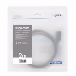 LogiLink CV0120 cavo DisplayPort 2 m Nero - Vista aggiuntiva 5