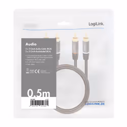 LogiLink CA1201 cavo audio 0,5 m 2 x RCA Nero - Vista aggiuntiva 4