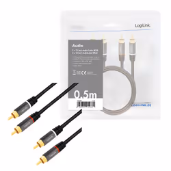LogiLink CA1201 cavo audio 0,5 m 2 x RCA Nero - Vista aggiuntiva 5