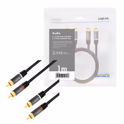 LogiLink CA1202 cavo audio 1 m 2 x RCA Nero - Vista aggiuntiva 5