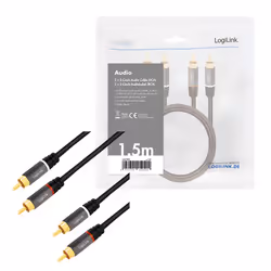 LogiLink CA1203 cavo audio 1,5 m 2 x RCA Nero - Vista aggiuntiva 5
