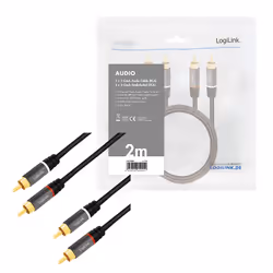 LogiLink CA1204 cavo audio 2 m 2 x RCA Nero - Vista aggiuntiva 5