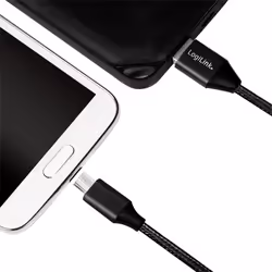 LogiLink CU0144 cavo USB USB 2.0 1 m USB A Micro-USB B Nero