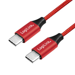 LogiLink CU0155 cavo USB USB 2.0 0,3 m USB C Nero, Rosso