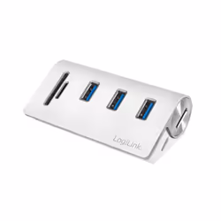 LogiLink CR0045 hub di interfaccia USB 3.2 Gen 1 (3.1 Gen 1) Type-A 5000 Mbit/s Argento