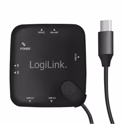 LogiLink UA0344 hub di interfaccia USB 2.0 Type-C Nero