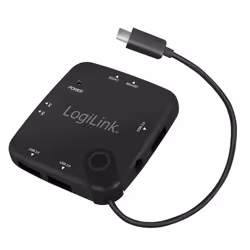LogiLink UA0345 hub di interfaccia USB 2.0 Micro-B 480 Mbit/s Nero