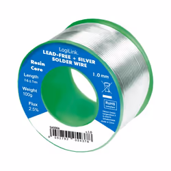 LogiLink SA0006, Cavo saldante, Universale, 190 °C, Argento, Rame, Argento, Latta, 45 mm