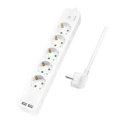 LogiLink LPS249U prolunghe e multiple 1,5 m 5 presa(e) AC Interno Bianco