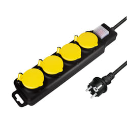 LogiLink LPS254 prolunghe e multiple 1,5 m 4 presa(e) AC Esterno Nero, Giallo