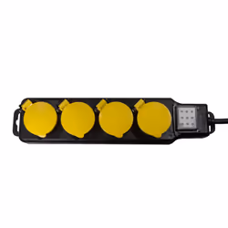 LogiLink LPS254 prolunghe e multiple 1,5 m 4 presa(e) AC Esterno Nero, Giallo