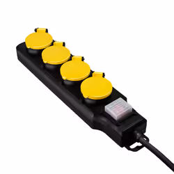 LogiLink LPS254 prolunghe e multiple 1,5 m 4 presa(e) AC Esterno Nero, Giallo