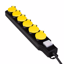 LogiLink LPS256 prolunghe e multiple 1,5 m 6 presa(e) AC Esterno Nero, Giallo