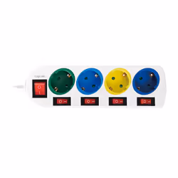 LogiLink LPS257 prolunghe e multiple 1,5 m 4 presa(e) AC Interno Bianco - Vista aggiuntiva 2