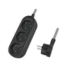 LogiLink LPS261 prolunghe e multiple 1,5 m 3 presa(e) AC Interno Nero, Bianco