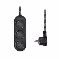 LogiLink LPS261 prolunghe e multiple 1,5 m 3 presa(e) AC Interno Nero, Bianco
