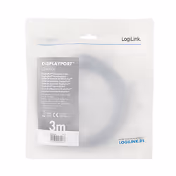 LogiLink CDA0106 cavo DisplayPort 3 m Nero, Grigio