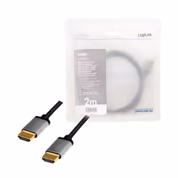 LogiLink CHA0101 cavo HDMI 2 m HDMI tipo A (Standard) Nero, Grigio - Vista aggiuntiva 4