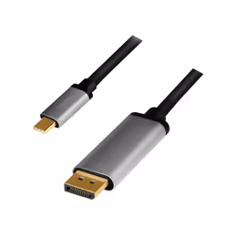 LogiLink CUA0100, DisplayPort, USB 3.2 Gen1 Type-C, 1,8 m, Nero, Grigio