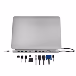 LogiLink UA0373 replicatore di porte e docking station per laptop Cablato USB 3.2 Gen 1 (3.1 Gen 1) Type-C Alluminio - Vista aggiuntiva 6